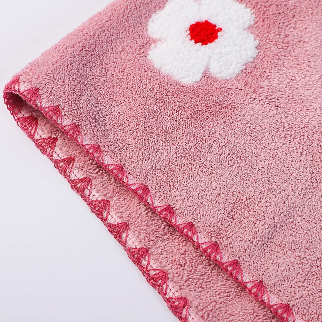 Microfiber Coral Fleece Cleaning Towels with Embroider on It