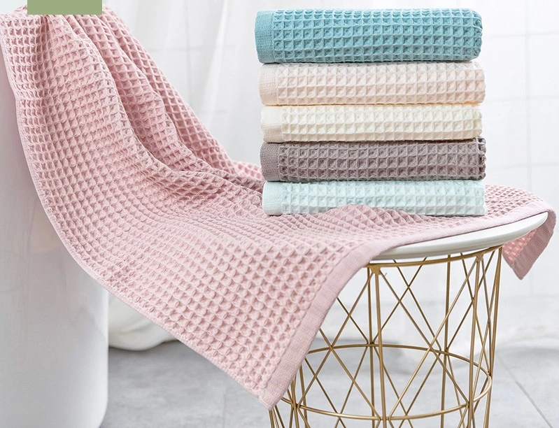 Wholesale Cotton Bath Towel Adult Multi-Use Quick-Drying Waffle Cotton Face Gift Towel