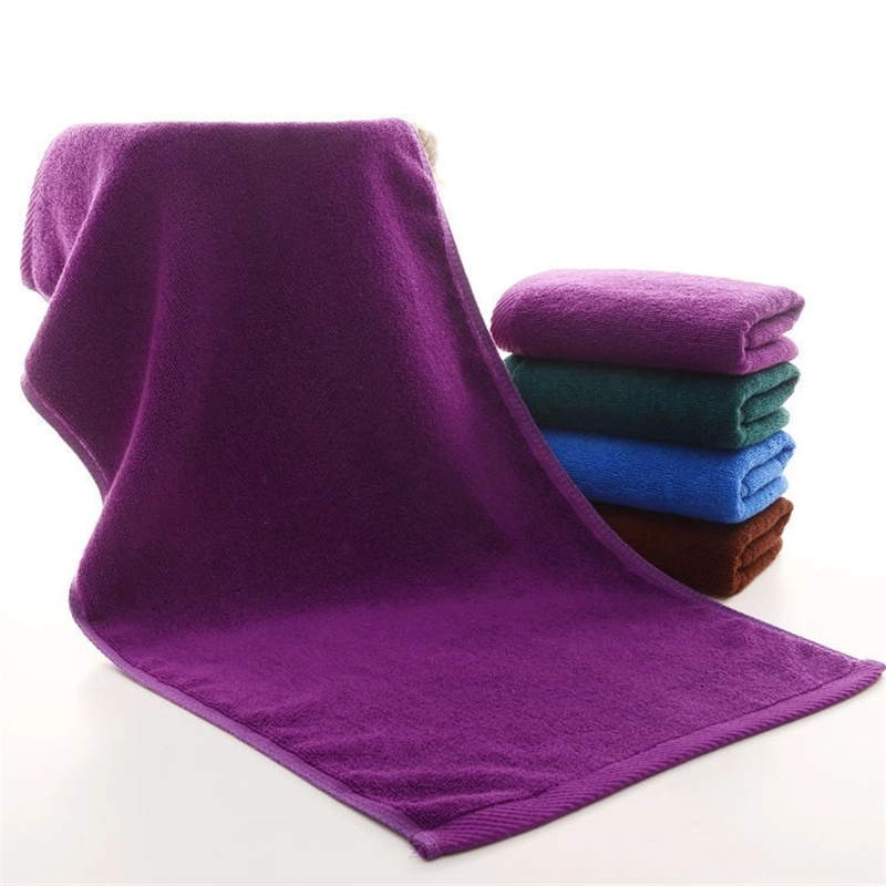 Best Selling 100*200cm Bathroom Floor 100% Cotton Hotel Purple Pool Face 21s Embroidery Towel