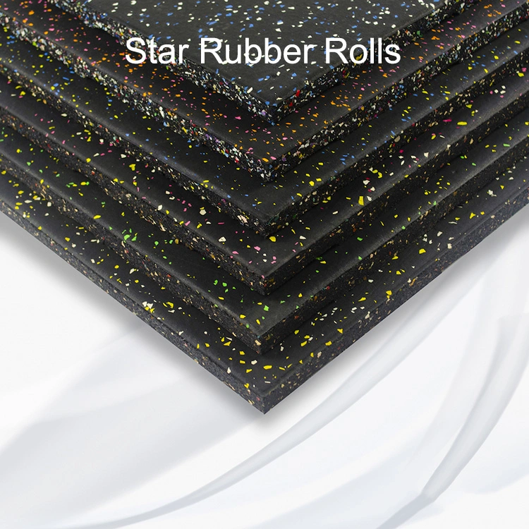 Environmentally Friendly Non-Slip Natural Rubber Floor Mat Roll Star Color Bright Clean Rubber Rolls