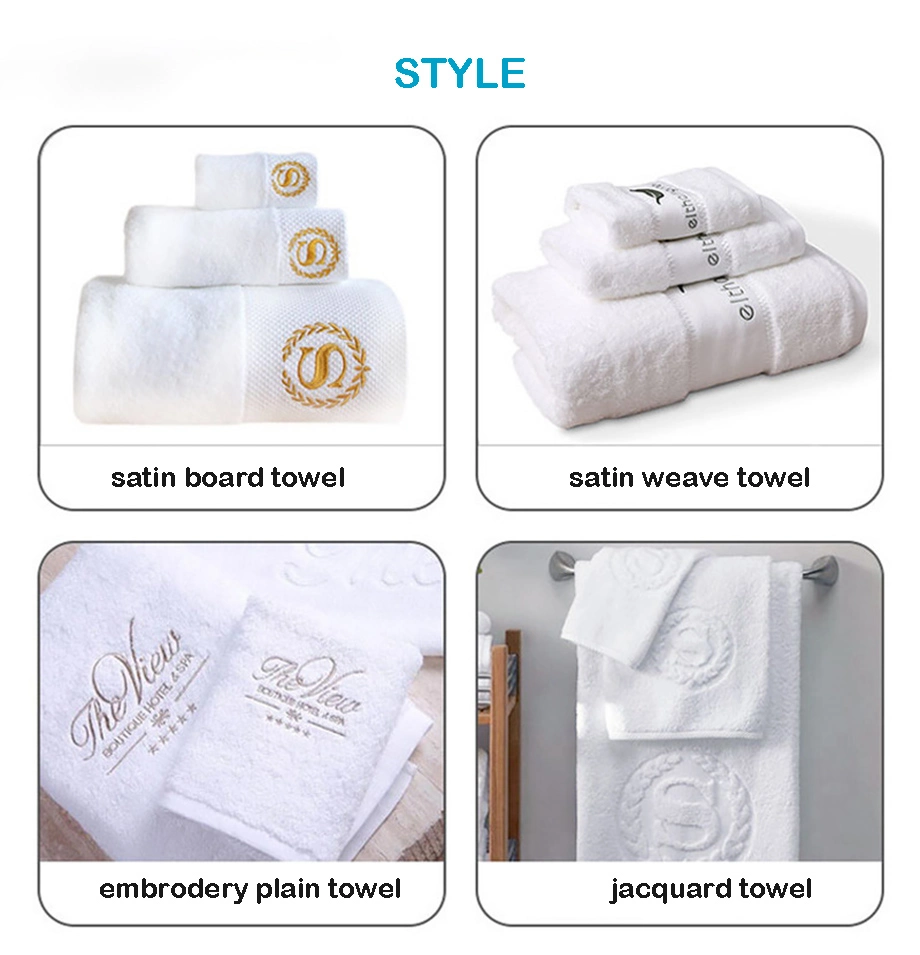High Quality 100% Cotton 5 Star Hotel SPA Bath Soft White Towel