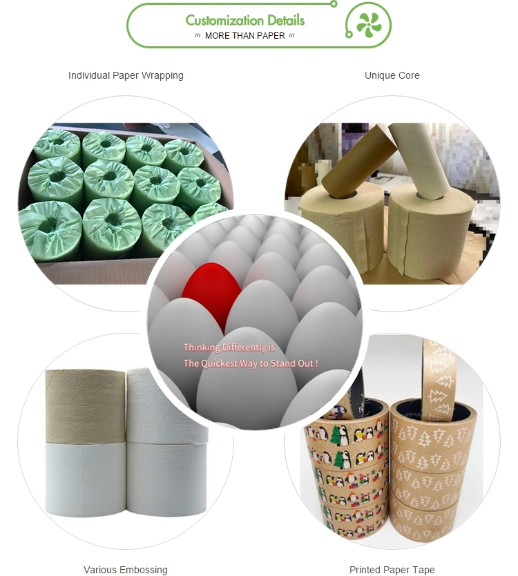 Water Soluble Toilet Paper Soft and Hygienic 3 Ply Bathroom Tissue Bamboo Toilet Paper Roll