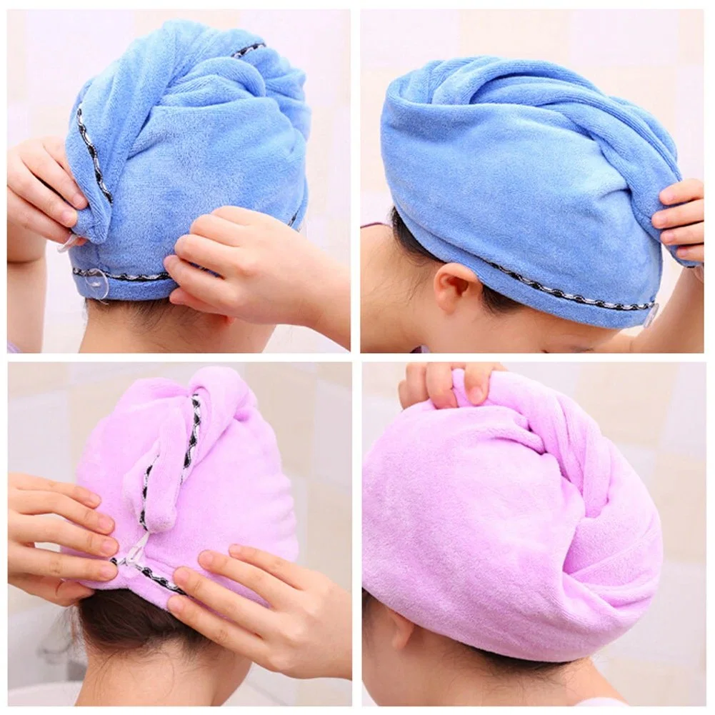 Quickly Dry Ultra Soft Plush Absorbent Microfiber Hair Drying Towel Add Your Own Logo Design for Girl Women Hair Beauty Salon Micro Fibe Turban