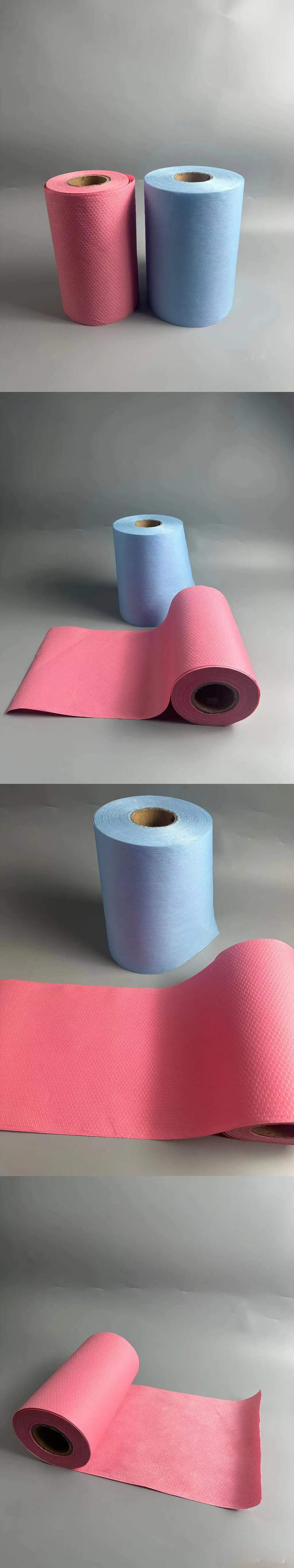 Hot Sale 110GSM Spunlace Nonwoven Blue Pulp PP Industrial Wipe Paper Roll