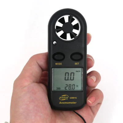 Backlight Display Digital Anemometer Mini LCD Wind Speed Air Velocity Temperature Tester