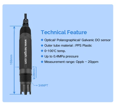 Digital Output Dissolved Oxygen Sensor Fluorescent Dissolved Oxygen Sensor for Aquaculture