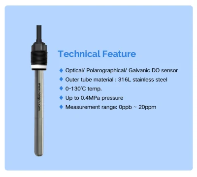 Digital Output Dissolved Oxygen Sensor Fluorescent Dissolved Oxygen Sensor for Aquaculture