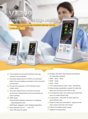 Vt200A Handheld Vital Signs Monitor Patient Monitor Equipment for Adult, Neonate, Child Use
