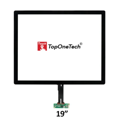 Custom OEM ODM 19 Inch Pcap Capacitive Multiple 10 Point USB Touch Screen Sensor with Thin Bezel Shaped Toughened Glass for Optical Bonded Industrial LCD Module