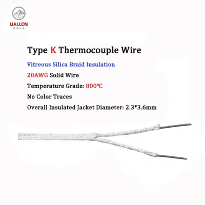 High Temperature Silica Fiber 1000 Degree C Insulated Thermocouple Cable