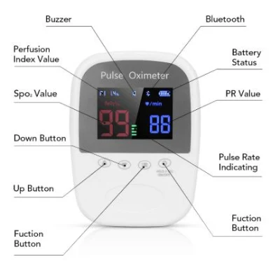 Family Healthcare Handheld Digital Oximetro Medical Portable Oxygen Pulse Meter
