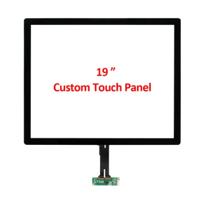 Custom OEM ODM 19 Inch Pcap Capacitive Multiple 10 Point USB Touch Screen Sensor with Thin Bezel Shaped Toughened Glass for Optical Bonded Industrial LCD Module