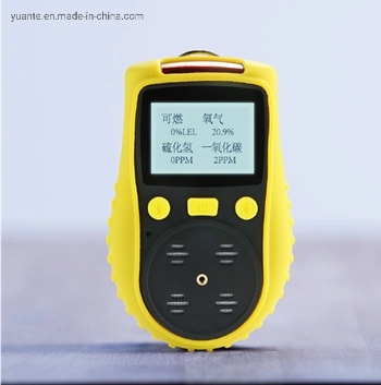 Portable Multi Gas Detector 4 Gas Analyzer Monitor with Micro Clip (H2S O2 CO LEL(Ex)) 4 Compound Gas Detector