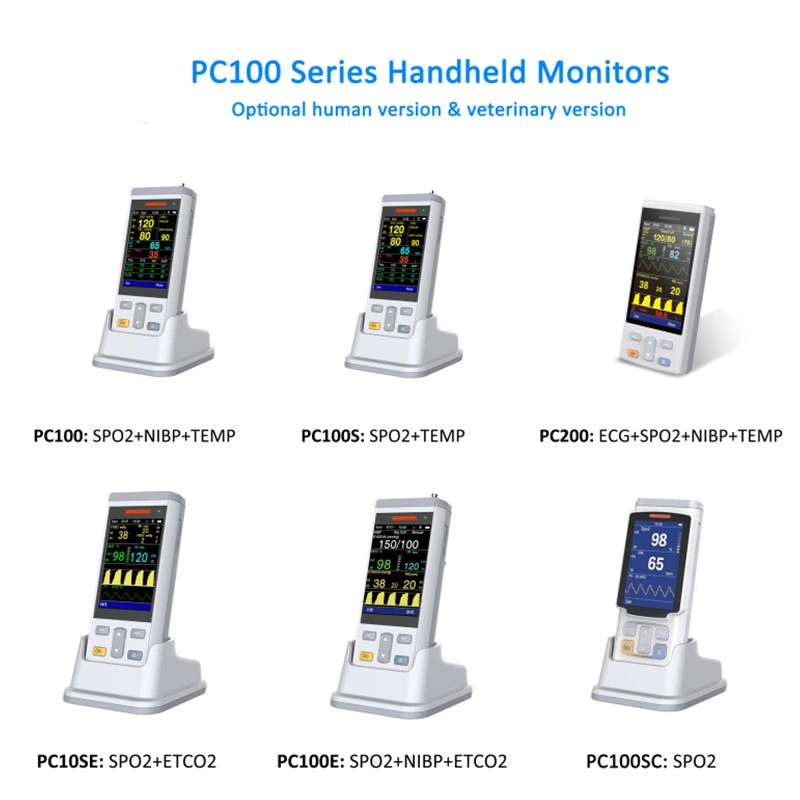 PC100 Portable Veterinary Handheld Pulse Oximeter Handheld Vital Signs Patient Monitor