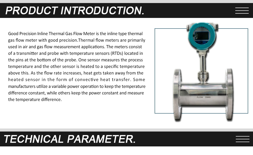 Durable Quality Thermal Gas Flowmeter Gas Mass Flow Meter for Oxygen