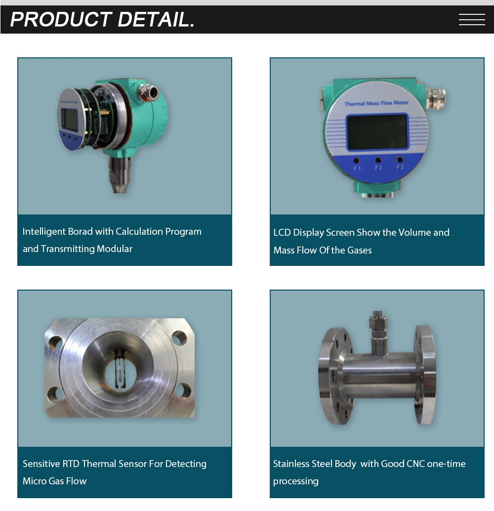 Easy Install Thermal Gas Flowmeter Gas Mass Flow Meter for Oxygen