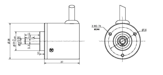 Optical Encoder Lathe CNC Spindle Semi-Hollow Encoder, 2048PPR 3600PPR 4096PPR Incremental Shaft Rotary Encoder