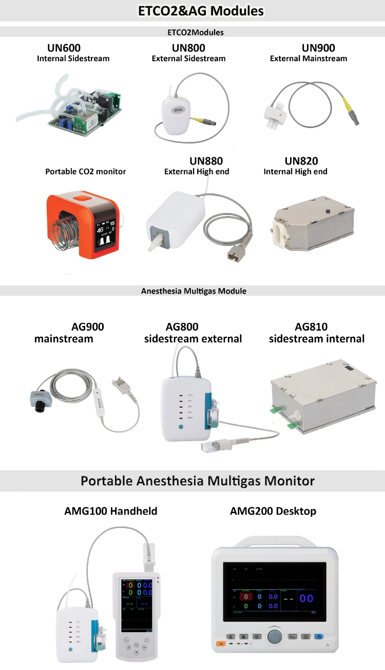 Mainstream End-Tidal CO2 Sensor with Adult and Pediatric Adaptor