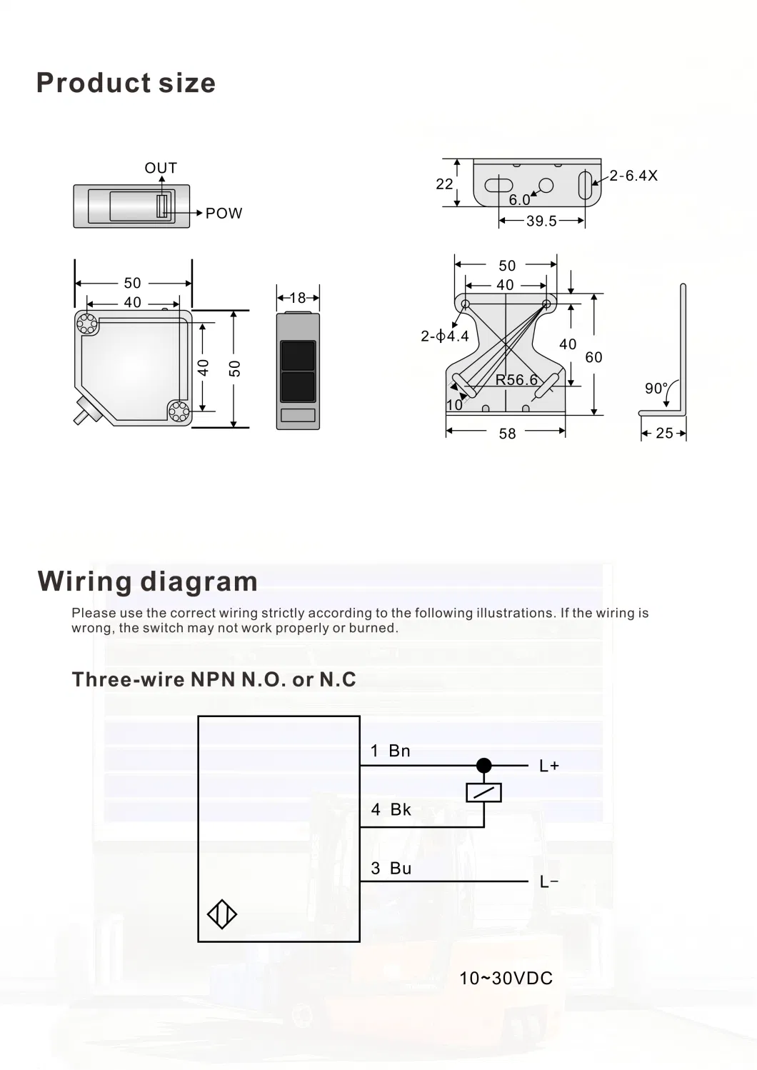 Retro-Reflective Optical Sensor for High Speed Doors with NPN No Nc Output