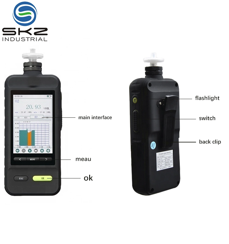 4 in 1 Handheld Carbon Monoxide Co Oxygen O2 Hydrogen Sulfide H2s Combustible Ex Gas Analyser Gas Sensor Testing Sniffer