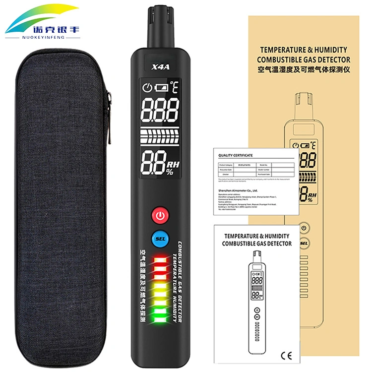Portable Multi-Function Three-Mode Smart LCD Screen Handheld Methane Gas Detector with Non-Contact Sensing Probe