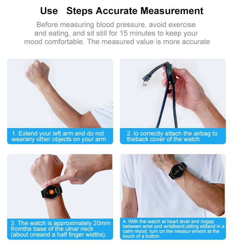 Air Pump Sphygmomanometer Heart Rate Blood Oxygen Monitoring Gri-Watch in The Elderly Smart Wearable Equipment Instrument