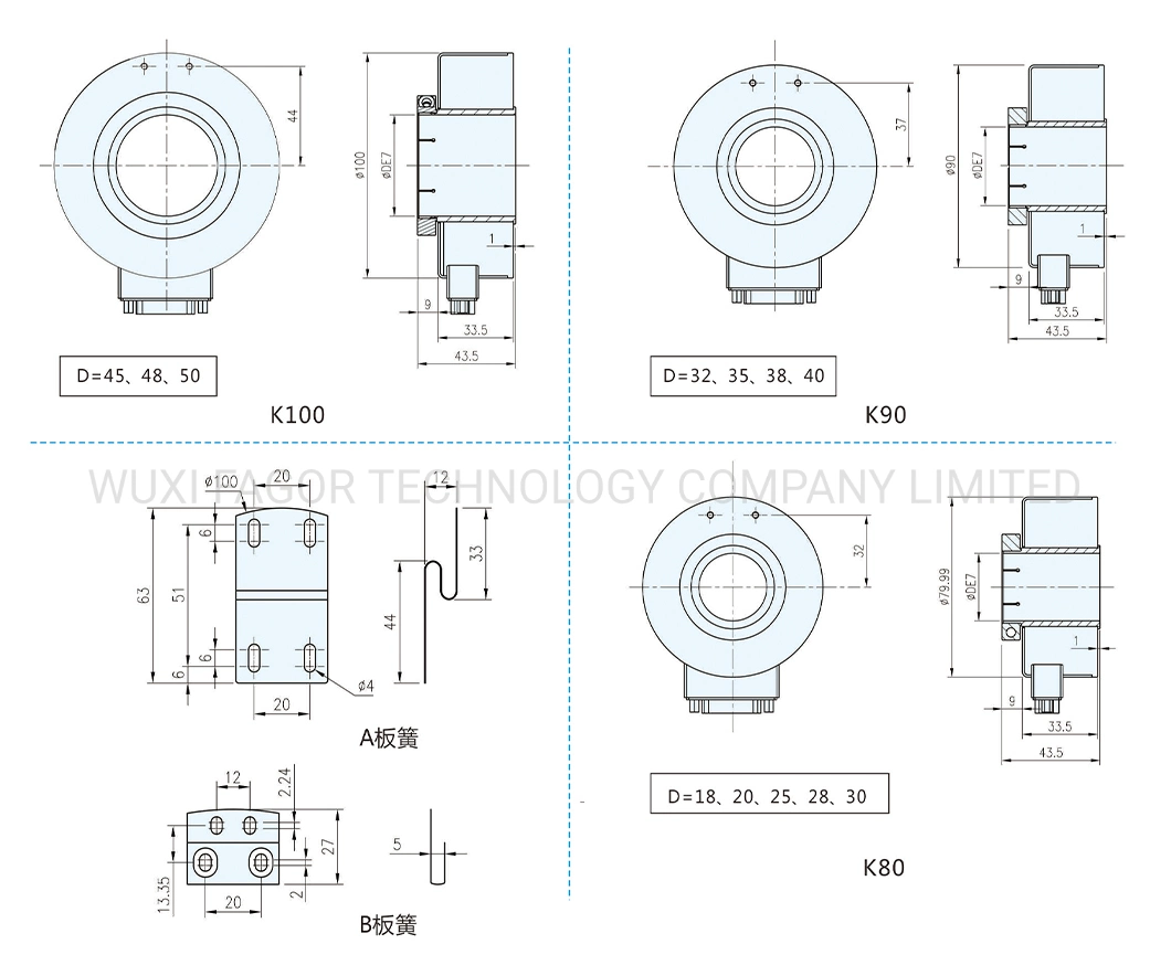 Hollow Shaft 1000PPR Line Driver Abz Phase Optical Incremental Rotary Encoder