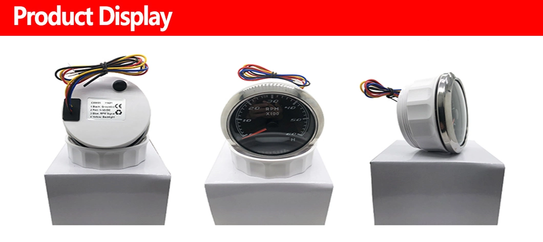 85mm 6000 Rpm Gauge Tachometer Hour Meter Marine Boat 6K Rpm Gauge