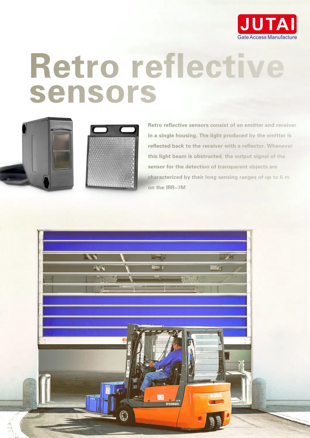 Retro-Reflective Optical Sensor for High Speed Doors with NPN No Nc Output