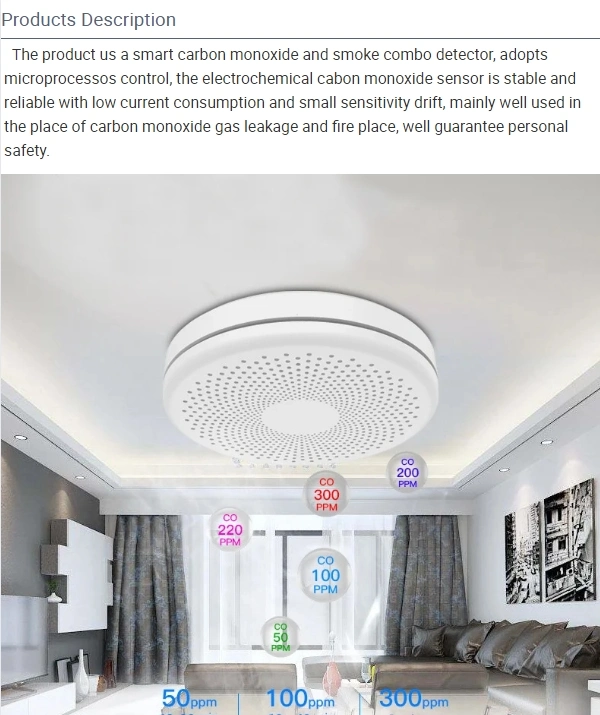 Household Gas Detector Household Smart Smoke Detectors WiFi Smoke Detector