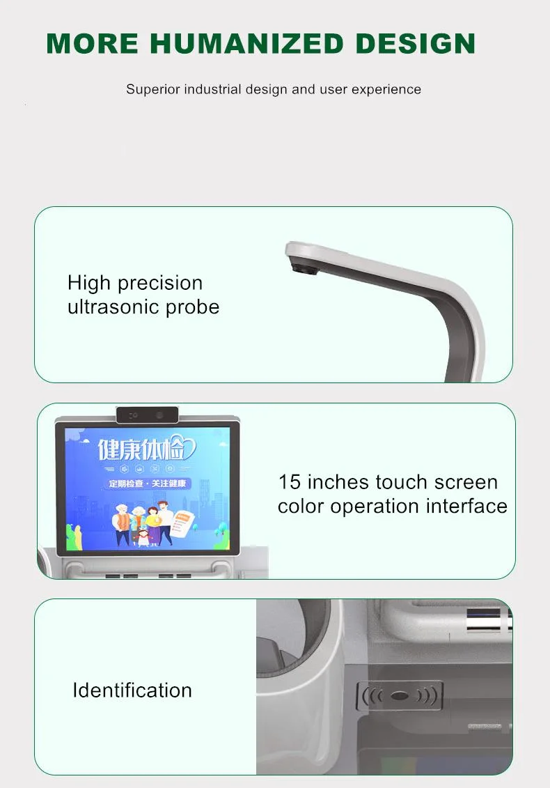 Touch Screen Monitor Vending Hospital Self Service Kiosk Body Fat Analysis
