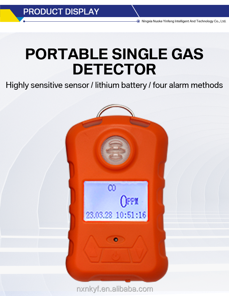 China Nkyf CE Hydrogen Sulfide Gas Detector H2s 0-100ppm Portable Single Gas Detector for Personal Safety
