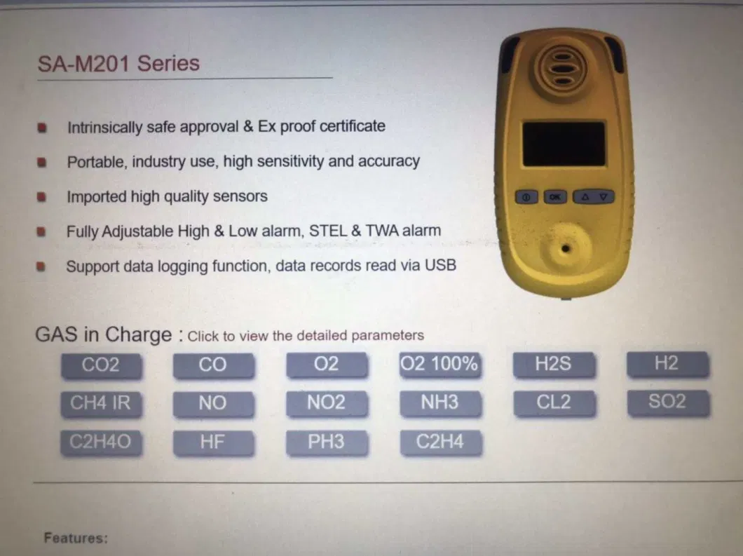 Portable Single Gas Detector for Oxygen O2 Gas, 100%Vol High O2 Gas Anlyzer with Sound Light Alarms