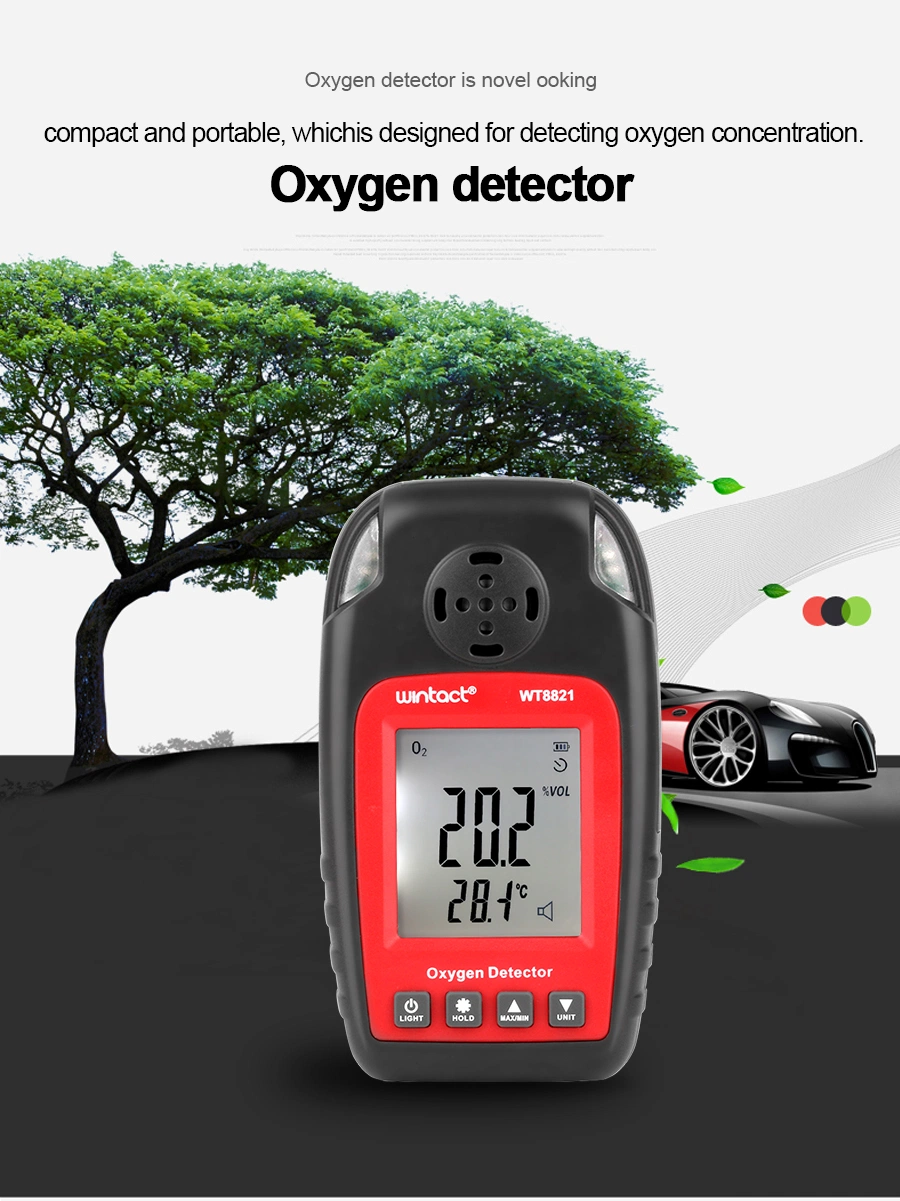 Wt8821 Oxygen Detector Independent Oxygen Gas Sensor Warning-up High Sensitive Poisoning Alarm Detector