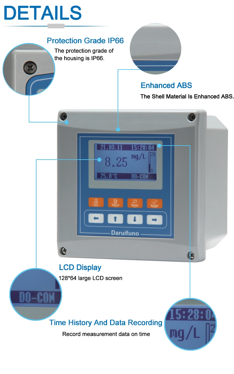 CE Water Testing Kit Dissolved Oxygen Controller Do Meter for Aquaculture and Aquarium with Sensor