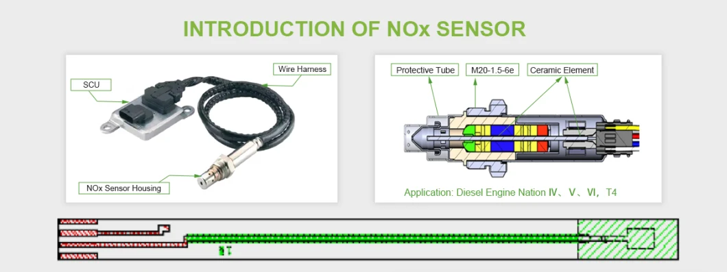 Gaoxinsens Auto Parts High Quality Nitrogen Oxygen Sensor Nox Sensor for Cummins_ 5wk96674 2871978