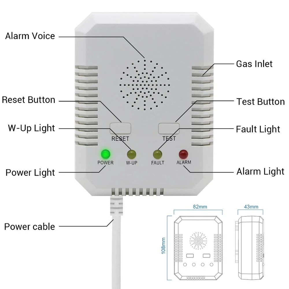 Factory Direct Selling High Sensitivity Home Kitchen Gas Leak Detector Alarm