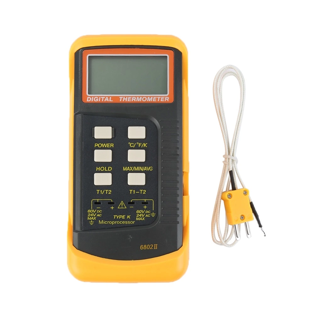 2 Dual Channel K Type Thermocouple Sensor + Pipe Clamp Digital Thermometer