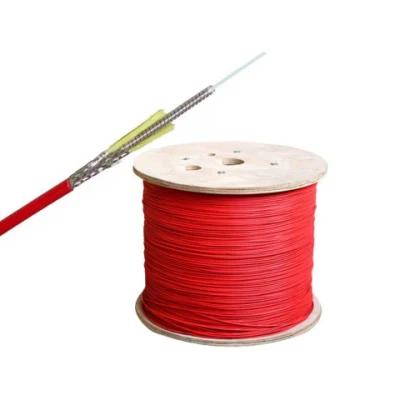  Cable de fibra óptica de detección de medición de alta temperatura con revestimiento LSZH rojo