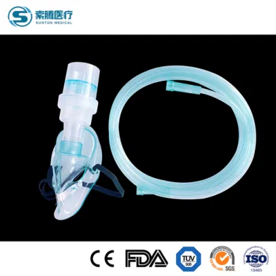  Sunton China Oxygen Mask Factory Measurement 100pcs/CTN L oxígeno desechable Mascarilla desechable uso médico Kit nebulizador de alta concentración oxígeno facial Máscara