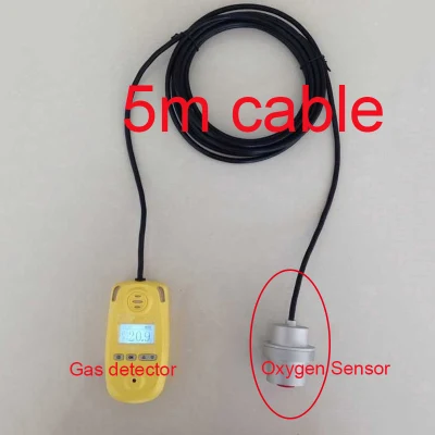 Detector de gas único portátil para oxígeno O2 Gas, 100% Vol Anlyzer de gas O2 alto con alarmas de luz de sonido