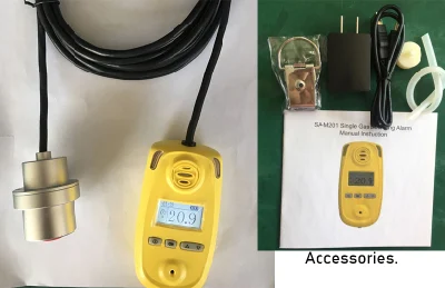 Detector de gas único portátil para oxígeno O2 Gas, 100% Vol Anlyzer de gas O2 alto con alarmas de luz de sonido