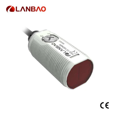  Lanbao Instalación de M18 reflexión difusa de plástico de 10cm Sensor Fotoeléctrico 10-30 VCC