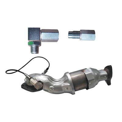  Silenciador de motor de inspección universal de montaje en micro, adaptador de sensor de oxígeno, convertidor catalítico de intervalo extendido