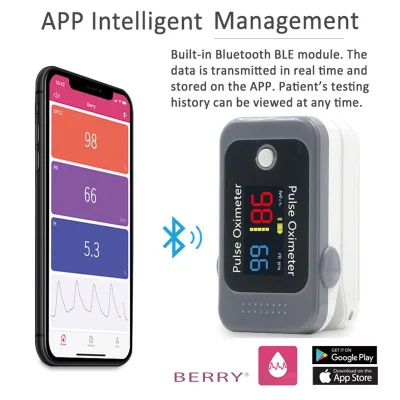  Pulsioxímetro portátil Berry Finger SpO2 frecuencia cardíaca de saturación de oxígeno Metro