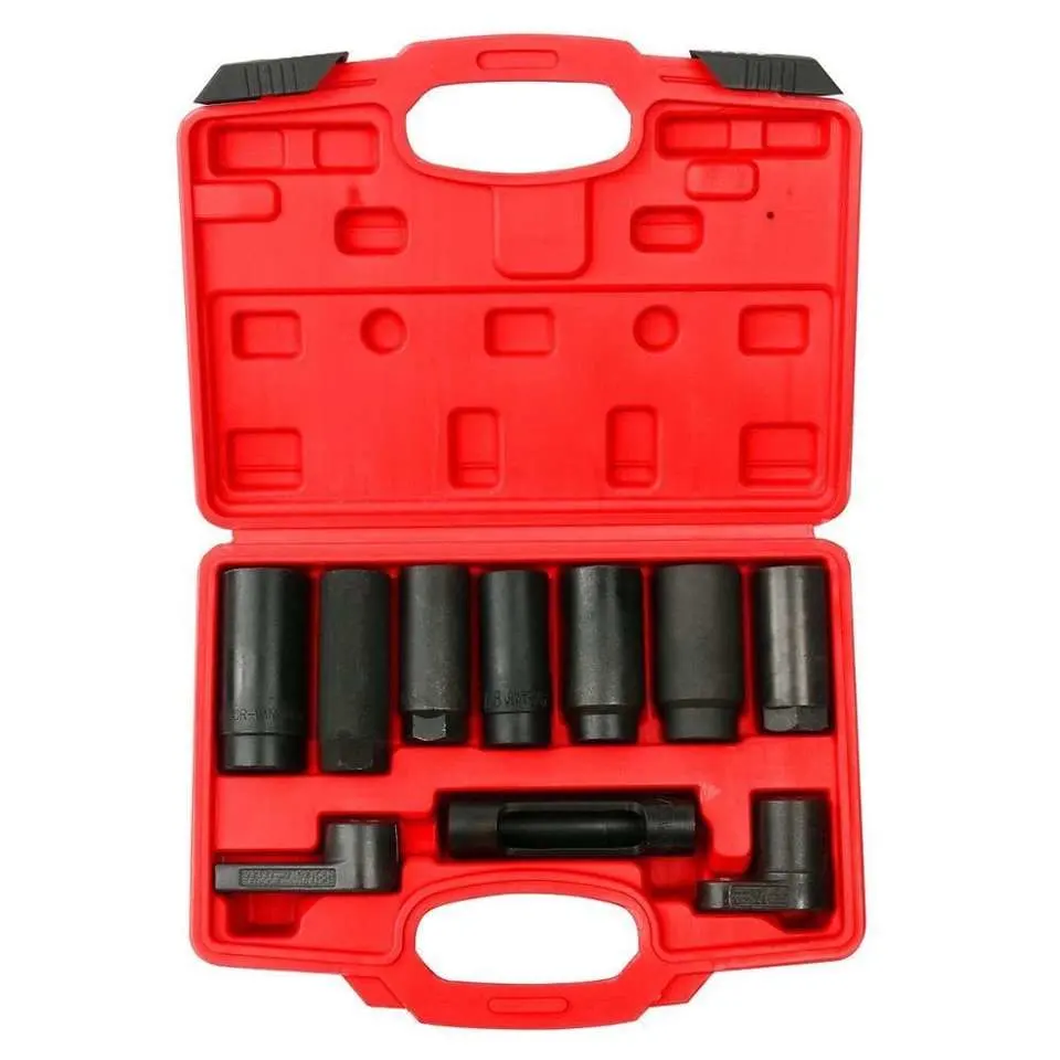 Automotive Tools Sample Customization Garage Tools 10PCS Offset Oxygen Sensor Switch Socket Wrench Removal Tool Kit