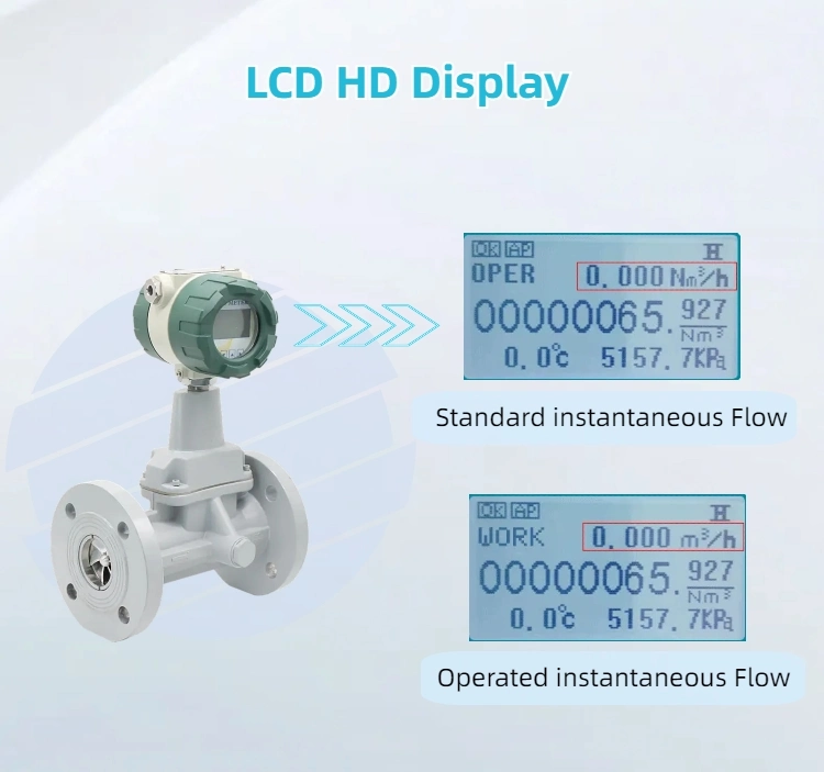 Precession Vortex Flowmeter Natural Gas Methane Air Nitrogen Oxygen Gas Flow Meter