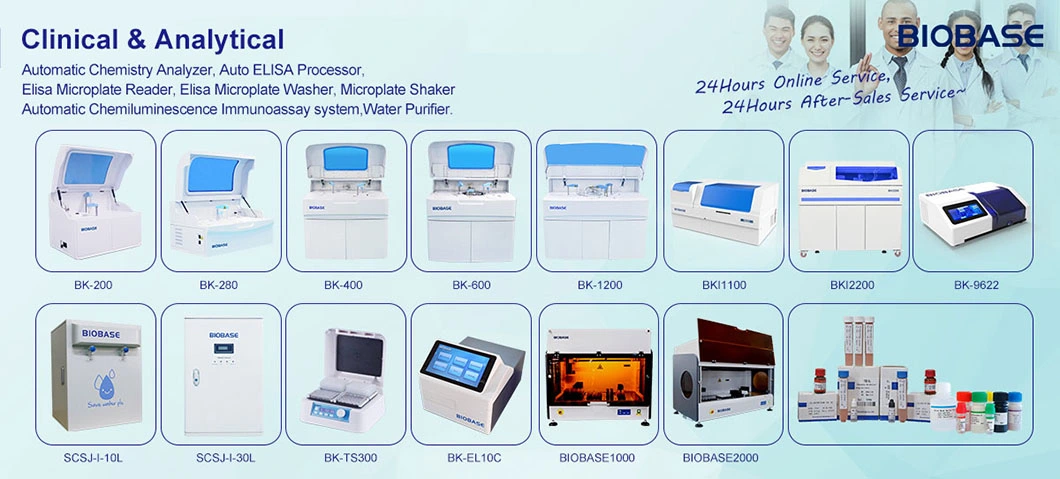 Biobase 96 Well Microplates Auto Elisa Processor Immunology Hormones Analyzer Clinical Analysis