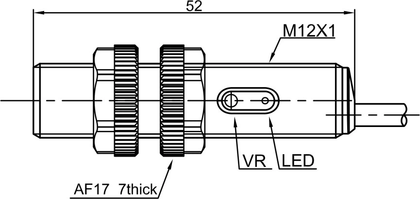 24VDC 4 Wires Diffuse Optical Sensor M12 Shape 15cm Range Pr12s-Bc15dnr