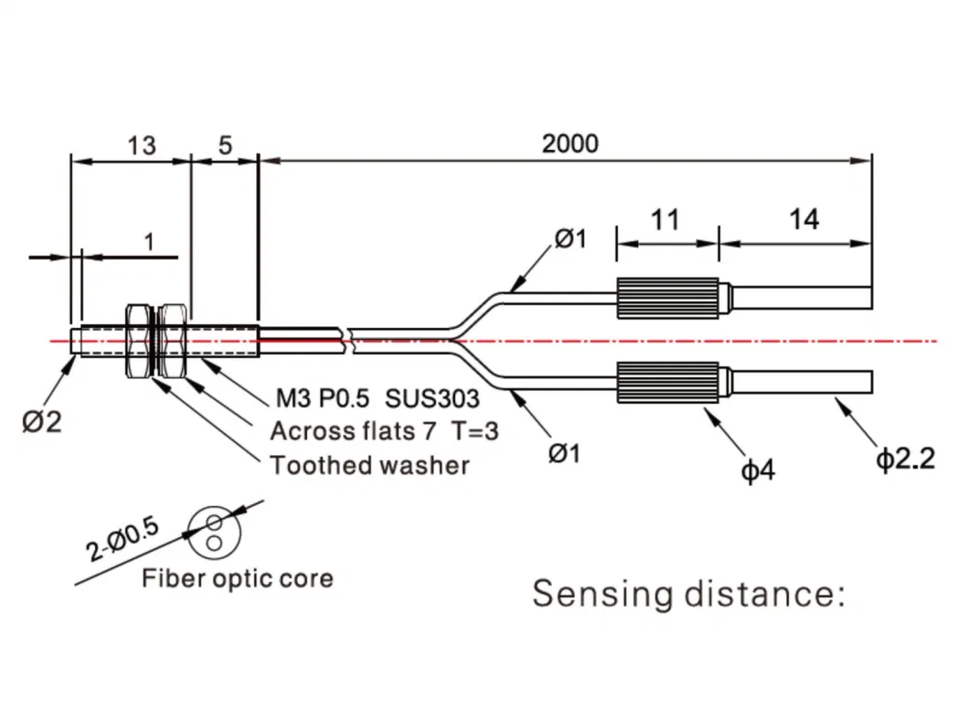 Popular Diffuse Reflection Fiber Optic Component Sensor Checking The Pitch Hole